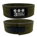 10mm Lever Buckle Power Belt Suede Leather 3WhiteLights